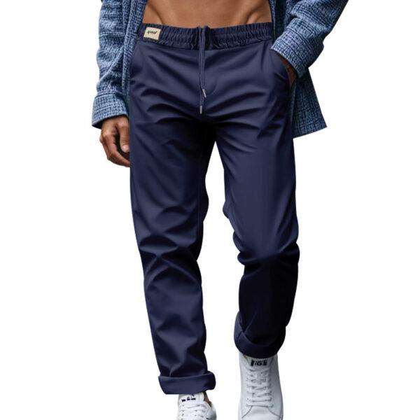 Men's Loose Comfortable Quick-drying Waist-tied Casual Business Pure Color Trousers – Image 2