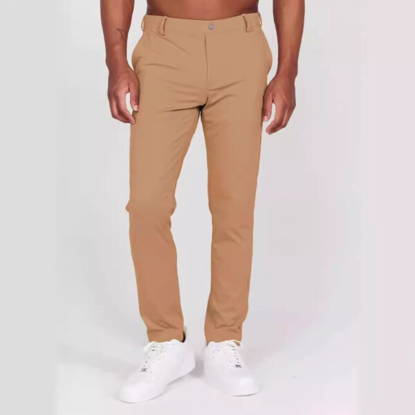 Four Seasons Slim Fit Men's Casual Solid Color Trousers – Image 3