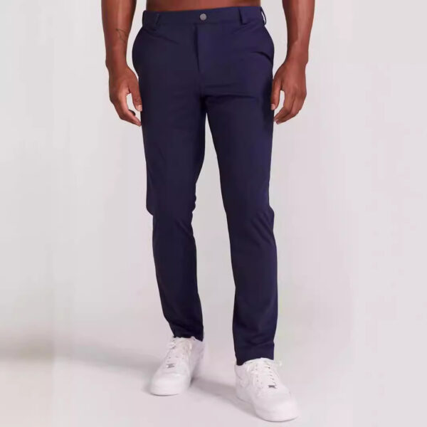 Four Seasons Slim Fit Men's Casual Solid Color Trousers – Image 4
