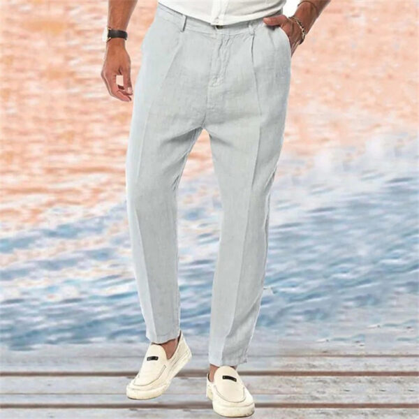 Linen Pants Straight Pure Color Comfort Outdoor Leisure – Image 7