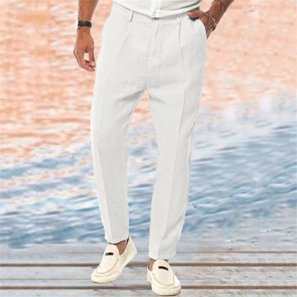 Linen Pants Straight Pure Color Comfort Outdoor Leisure – Image 4