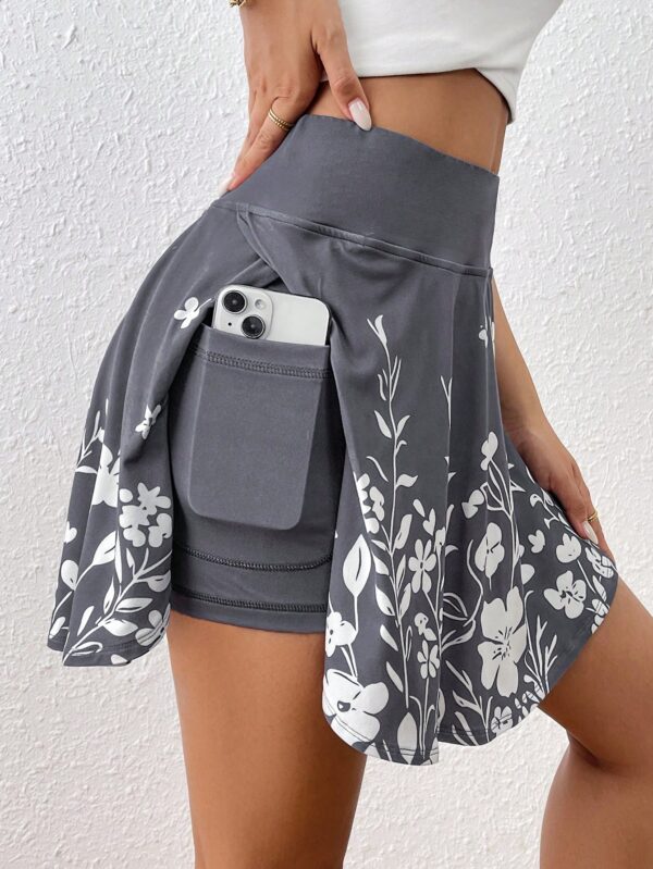 Pocket Minimalist Flower Printed Shorts With Pockets Shorts Inside Out Back To School Outfits – Image 3