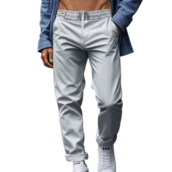 Men's Loose Comfortable Quick-drying Waist-tied Casual Business Pure Color Trousers – Image 4