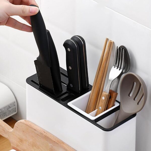 Tableware Storage Holders Kitchen Knife Plastic Storages Racks For Kitchen Convenience Cabinet Kitchen Gadgets – Image 3
