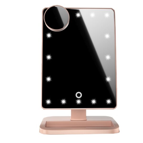 Touch Screen Makeup Mirror With 20 LED Light Bluetooth Music Speaker 10X Magnifying Mirrors Lights – Image 4