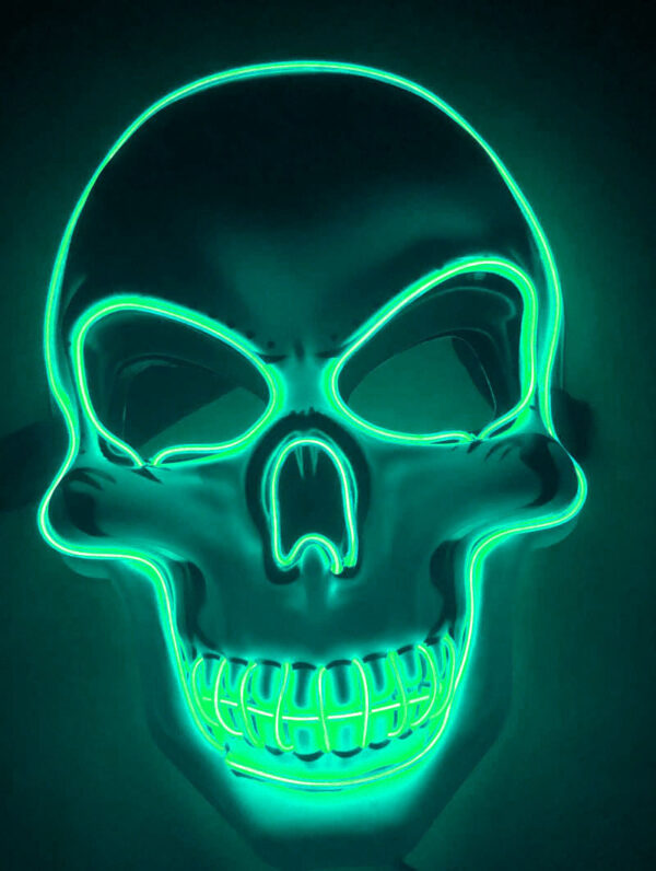 Halloween Skeleton Mask LED Glow Scary Mask – Image 3