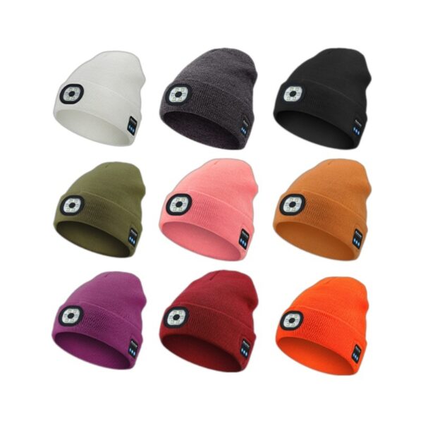 Removable And Washable Rechargeable LED Luminous Lighting Knitted Hat – Image 4