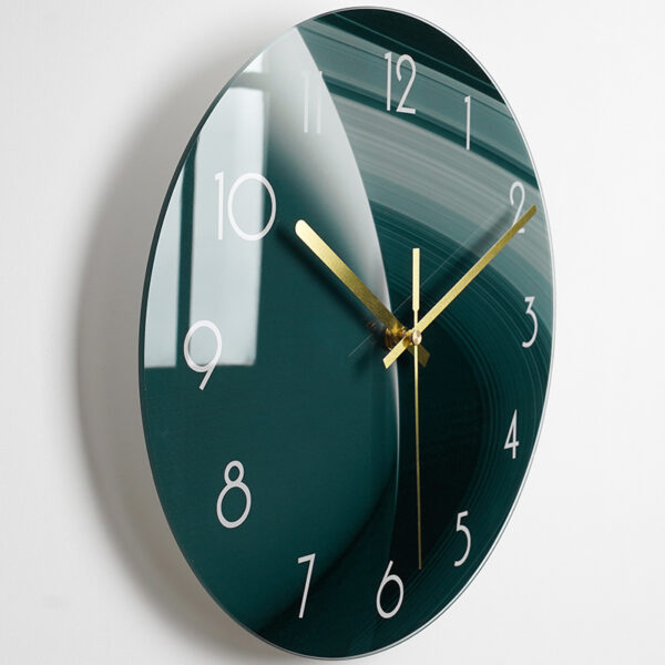 Luxury Silent Wall Clock Living Room Glass Clocks Wall – Image 5