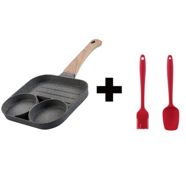 Multi Functional 4 Hole Frying Pan Non Stick Breakfast Burger Egg Pancake Maker Medical Stone Four Hole Omelet Pan – Image 5
