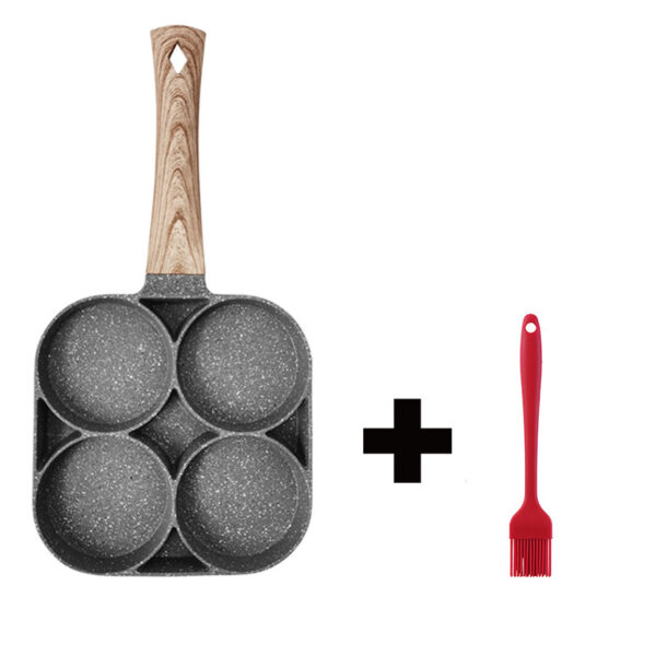 Multi Functional 4 Hole Frying Pan Non Stick Breakfast Burger Egg Pancake Maker Medical Stone Four Hole Omelet Pan – Image 6
