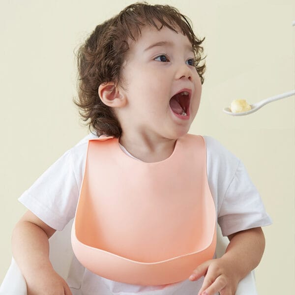 Soft Waterproof Silicone Baby Bib with Food Catcher, Baby Silicone Bib – Image 3