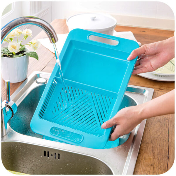 Multifunction Kitchen Chopping Blocks Sinks Drain Basket Cutting Board Vegetable Meat Tools Kitchen Accessories Chopping Board – Image 7