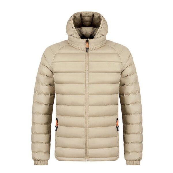 Winter Lightweight Hooded Coat With Pockets Fashion Warm Portable Zipper Jacket For Men Clothing Solid Color Outerwear Tops – Image 4