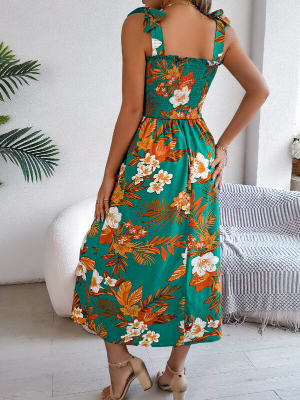 Flowers Print Suspender Corset Dress Ins Fashion Holiday Beach Long Dresses Summer Clothing For Women – Image 6