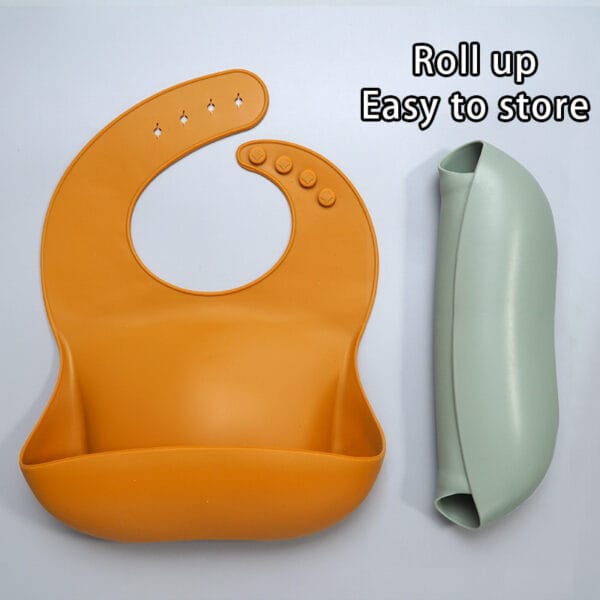 Soft Waterproof Silicone Baby Bib with Food Catcher, Baby Silicone Bib – Image 4