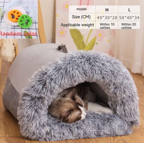 New Splice Portable Pet Nest Portable Autumn And Winter Warm Dog Nest Moisture-proof Long Fur Cat Nest Cross Border Pet Nest – Image 8