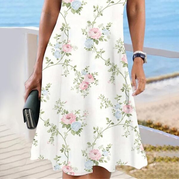Lace V-neck Short Sleeve Dress – Image 2