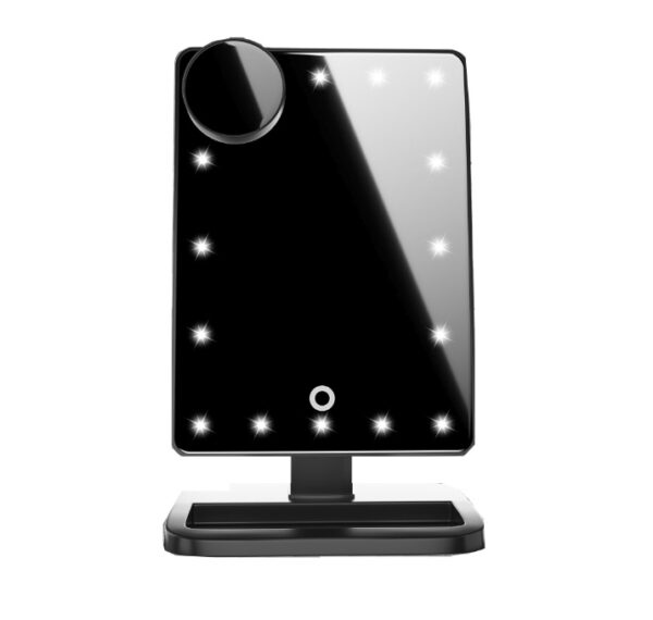 Touch Screen Makeup Mirror With 20 LED Light Bluetooth Music Speaker 10X Magnifying Mirrors Lights – Image 3