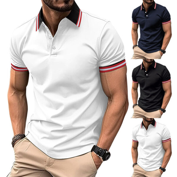 Rib Lapel Design Versatile T-shirt – Image 2