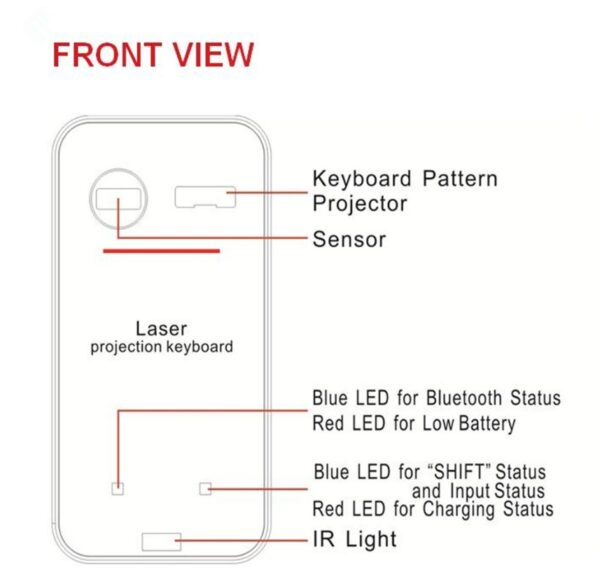 LEING FST Virtual Laser Keyboard Bluetooth Wireless Projector Phone Keyboard For Computer Pad Laptop With Mouse Function – Image 5