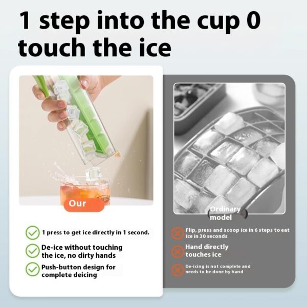 Ice Cube Mold Household Ice Maker Food Grade Press Ice Tray Ice Cube Maker Ice Tray Mold With Storage Box Kitchen Gadget – Image 3