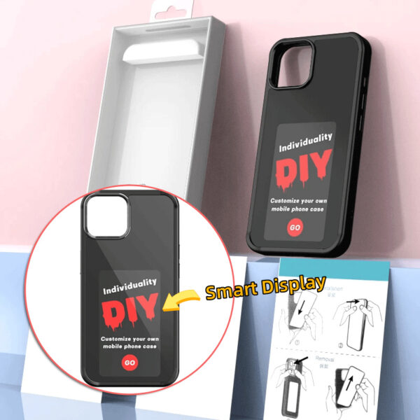 E-ink Screen Phone Case Unlimited Screen Projection Personalized Phone Cover Battery Free New Designer Luxury Phone Case – Image 3