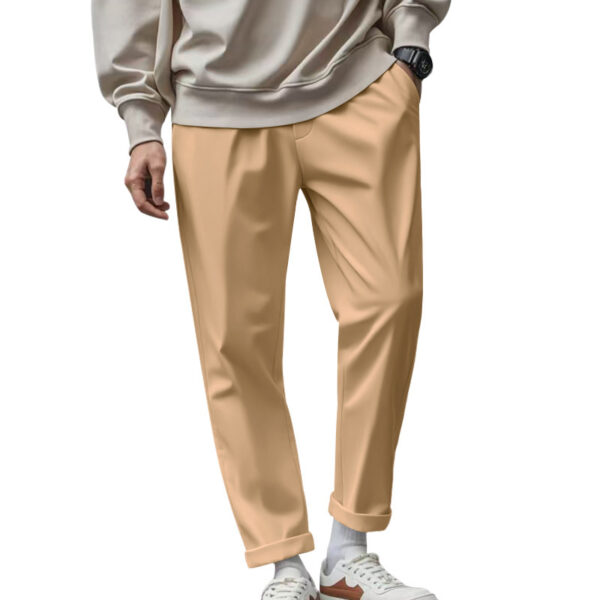 Men's Loose Comfortable Quick-drying Waist-tied Casual Business Pure Color Trousers – Image 10