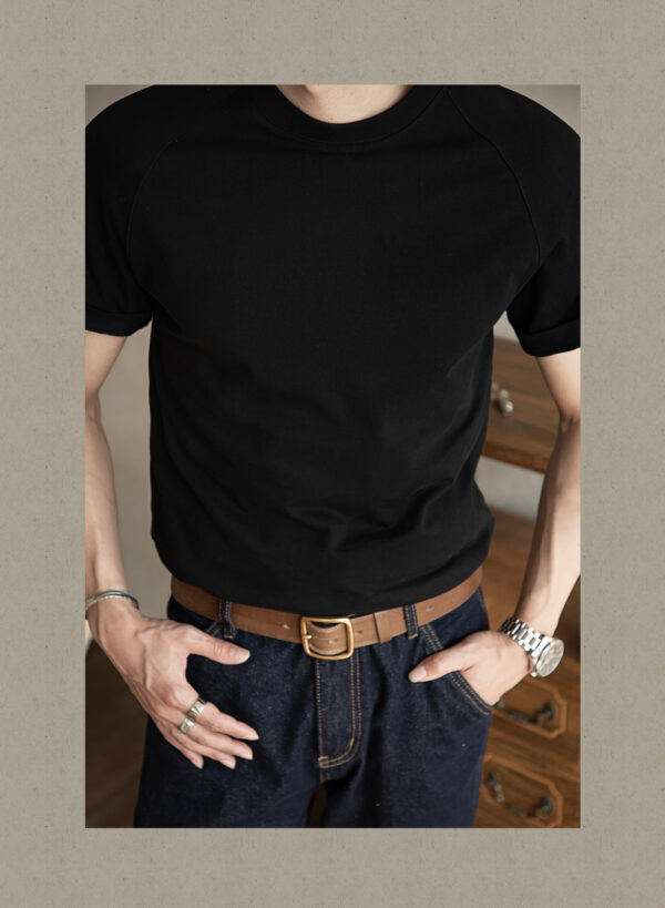 American Retro 300g Heavy Round Neck Dry T-shirt – Image 7