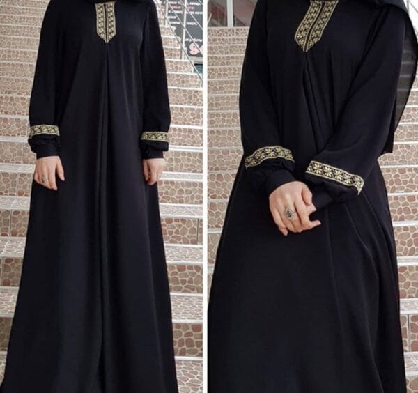 Women Plus Size Print Abaya Jilbab Muslim Maxi Dress – Image 2