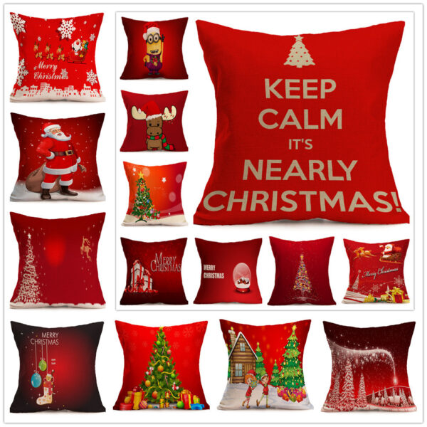 Christmas festive pattern car sofa pillow pillowcase – Image 2