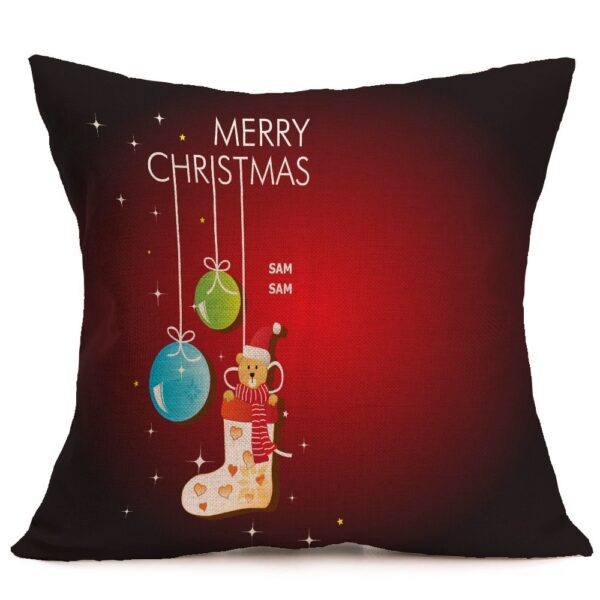 Christmas festive pattern car sofa pillow pillowcase – Image 6