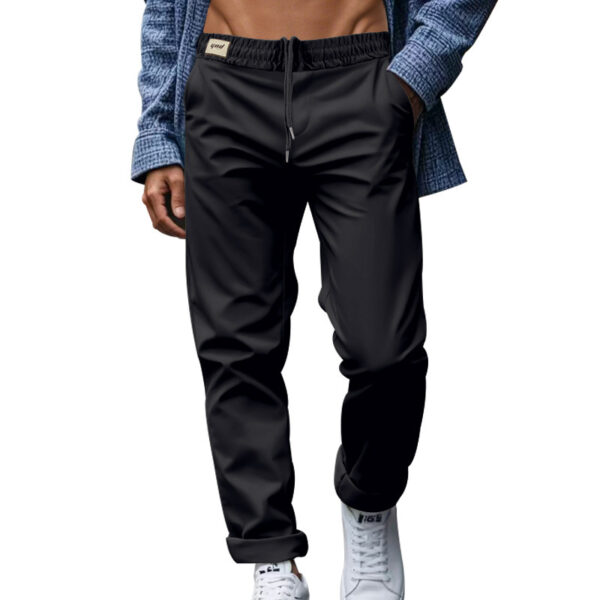 Men's Loose Comfortable Quick-drying Waist-tied Casual Business Pure Color Trousers – Image 3
