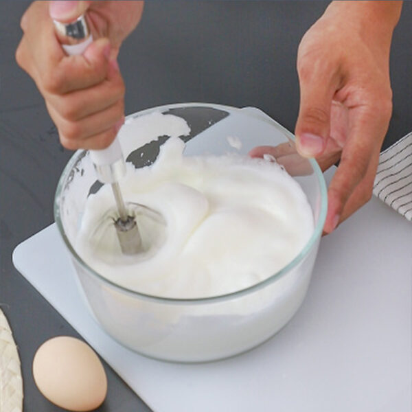 Semi-automatic Stainless Steel Egg Beater Whisk Hand Pressure Rotating Manual Mixer Egg Tools Cream Stirrer Kitchen Accessories – Image 3