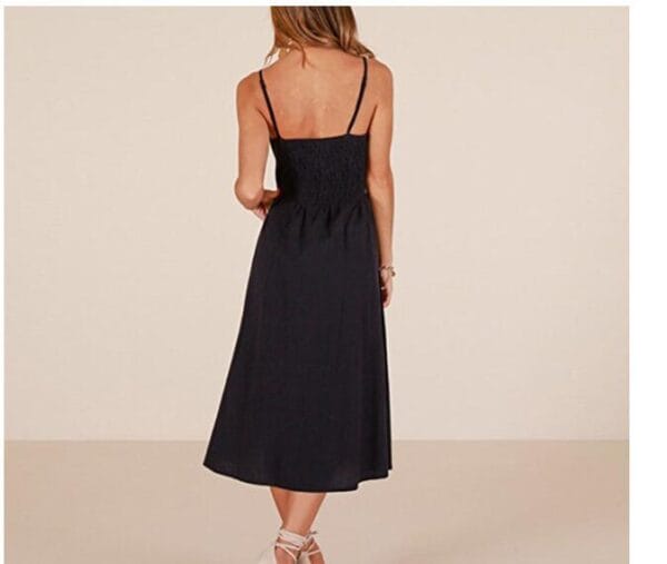 Sexy Suspender Button Pocket Halter Dress – Image 7