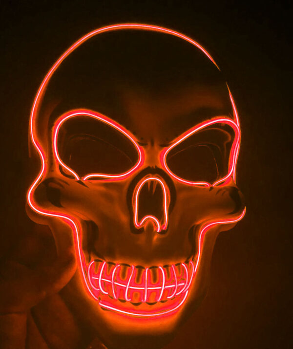 Halloween Skeleton Mask LED Glow Scary Mask – Image 9
