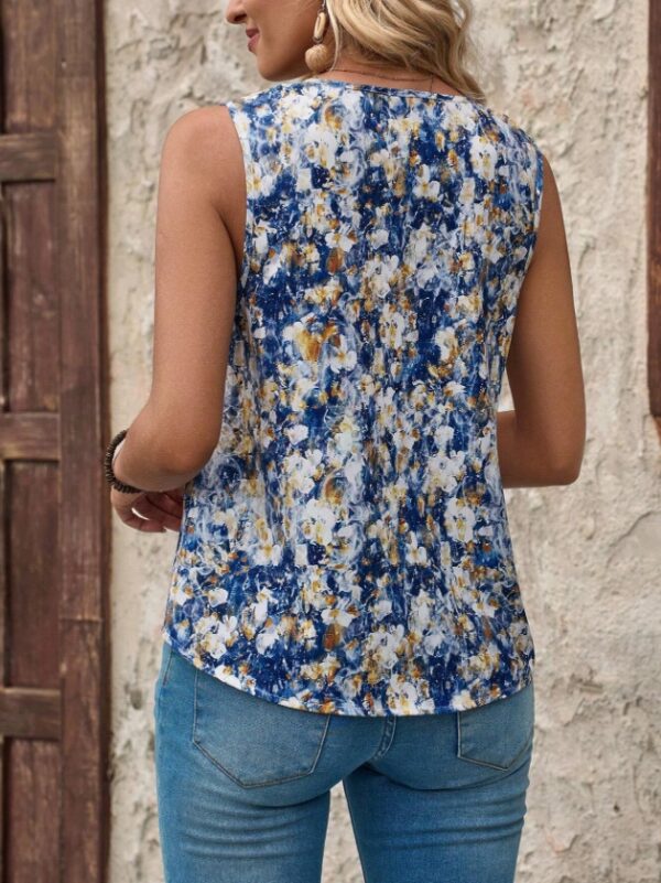 Women's V-Neck Casual Sleeveless Summer Top Vest Shirt – Image 2