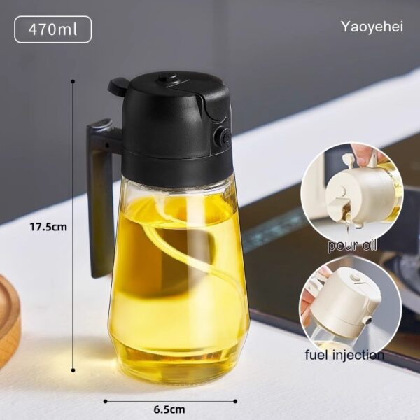 470ML Olive Oil Sprayer Dispenser For Cooking BBQ 2 In 1 Glass Oil Vinegar Soy Sauce Spray Kitchen Oil Bottle For Air Fryer – Image 10