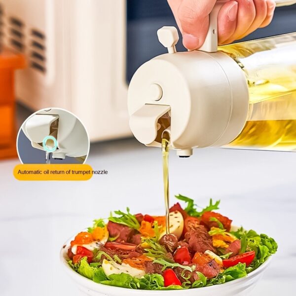470ML Olive Oil Sprayer Dispenser For Cooking BBQ 2 In 1 Glass Oil Vinegar Soy Sauce Spray Kitchen Oil Bottle For Air Fryer – Image 4
