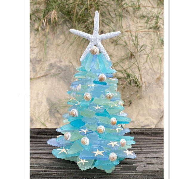 DIY Christmas Decoration Blue Christmas Tree Glass Creative Unique Decoration – Image 3