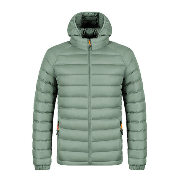 Winter Lightweight Hooded Coat With Pockets Fashion Warm Portable Zipper Jacket For Men Clothing Solid Color Outerwear Tops – Image 9