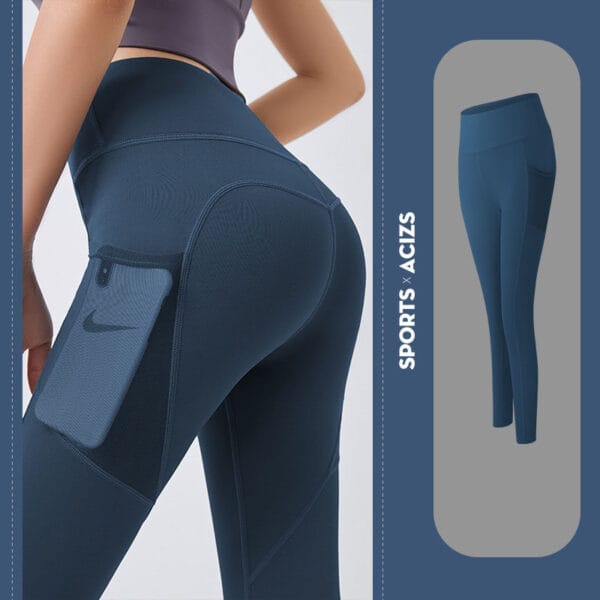 Yoga Pants Women With Pocket Leggings Sport Girl Gym Leggings Women Tummy Control Jogging Tights Female Fitness Pants – Image 3