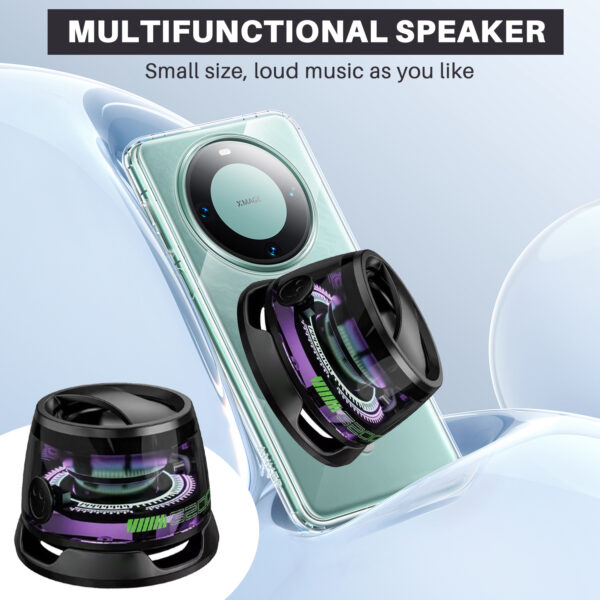 Portable Bluetooth Speaker G200 RGB Lighting Speaker BT5.3 Mini Sound Box 7 Hours Playback Magnetic Phone Holder – Image 3
