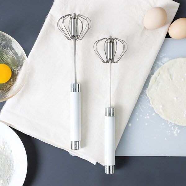 Semi-automatic Stainless Steel Egg Beater Whisk Hand Pressure Rotating Manual Mixer Egg Tools Cream Stirrer Kitchen Accessories – Image 4