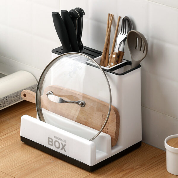 Tableware Storage Holders Kitchen Knife Plastic Storages Racks For Kitchen Convenience Cabinet Kitchen Gadgets – Image 2