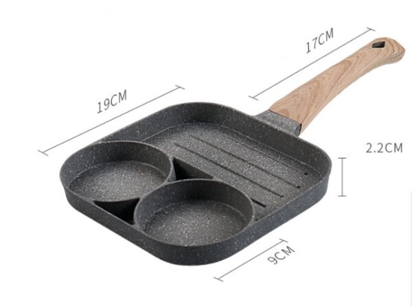 Multi Functional 4 Hole Frying Pan Non Stick Breakfast Burger Egg Pancake Maker Medical Stone Four Hole Omelet Pan – Image 8