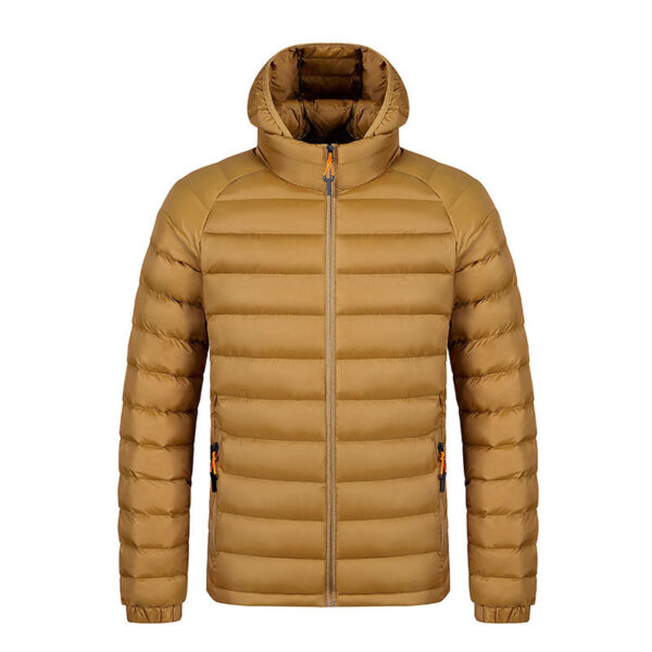 Winter Lightweight Hooded Coat With Pockets Fashion Warm Portable Zipper Jacket For Men Clothing Solid Color Outerwear Tops – Image 6