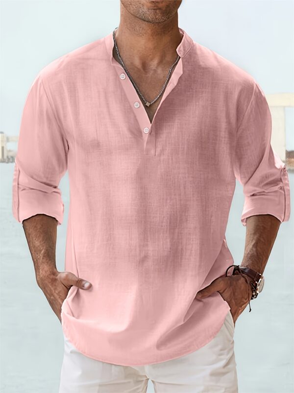 Men's Long-sleeved Breathable Button-down Shirt – Image 3