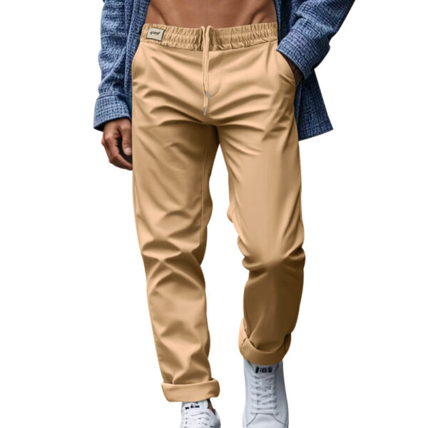 Men's Loose Comfortable Quick-drying Waist-tied Casual Business Pure Color Trousers – Image 5
