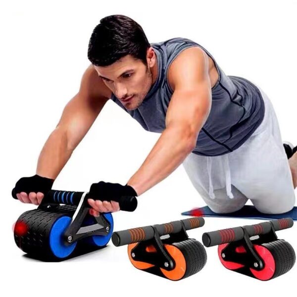 Double Wheel Abdominal Exerciser Women Men Automatic Rebound Ab Wheel Roller Waist Trainer Gym Sports Home Exercise Devices – Image 3