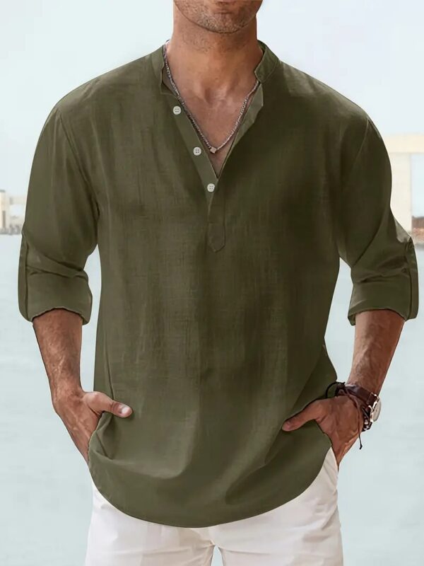 Men's Long-sleeved Breathable Button-down Shirt – Image 5